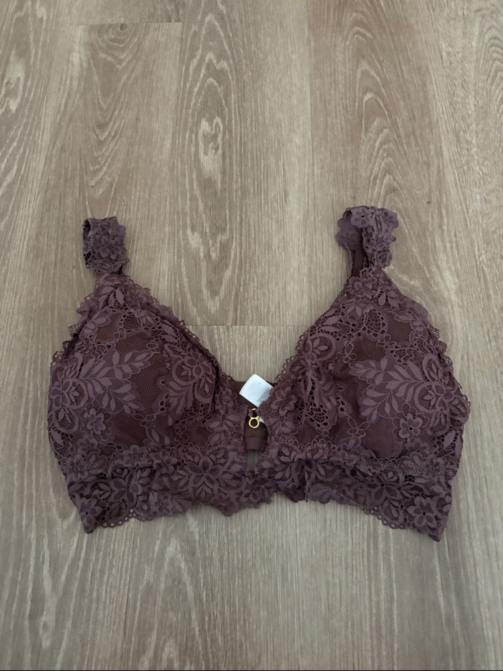 aerie Plum Lace Bralette with Floral Detail
